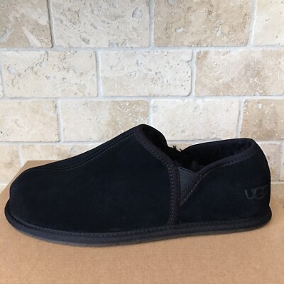 UGG SCUFF ROMEO II BLACK SUEDE SHEEPSKIN MOCCASIN SLIPPERS SIZE US