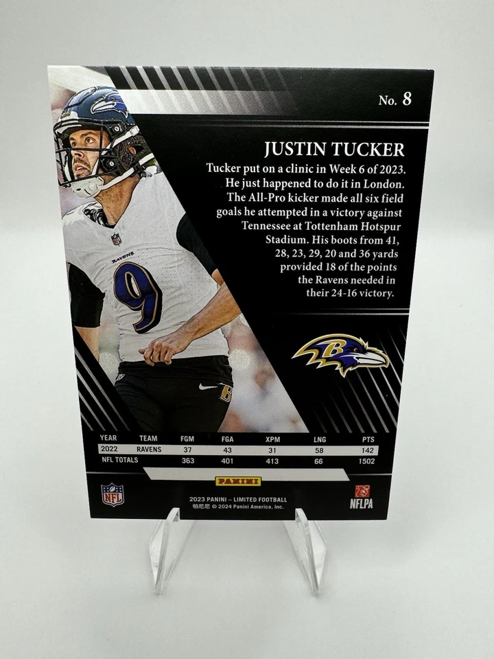 2023 Panini Limited - Silver Spotlight #8 Justin Tucker 093/150 - Image 2 of 2