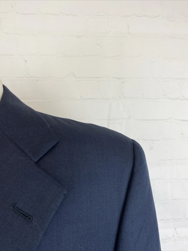 HUGO BOSS Italy Men's Navy Blue Super 120 Wool Blazer 42R $2,495 - Image 2 of 4