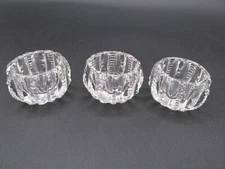 VINTAGE SET 3 OPEN SALT CELLARS ROUND RIDGED PATTERN!