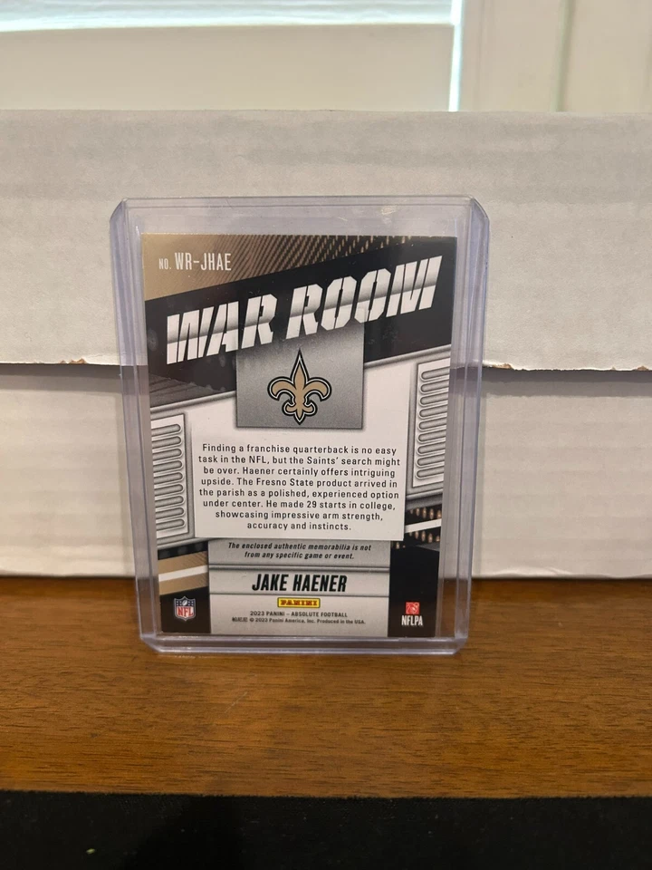 2023 Panini Absolute War Room Materials Jake Haener RC Patch Relic /199 Saints - Image 2 of 2