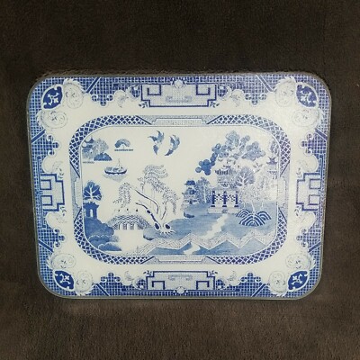Tuftop Blau Weiß Glas Arbeitsplattenschoner Orientalische Pagode Fleur de les Muster