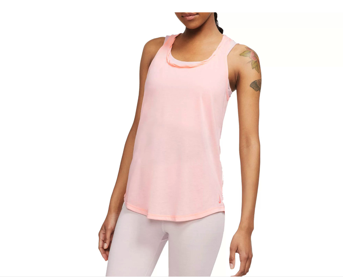   Спортивная майка для тренажерного зала с витой отделкой из розового кварца NIKE с вырезом каплевидный вырез на спине S 4/6