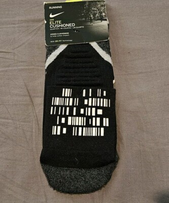 Nike Elite Cushioned Quarter Running Socks UK 13 15 EUR 48 Black  UK