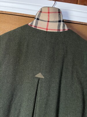 Vintage Burberry Original Loden Coat Wool Austria Womens Sz 8