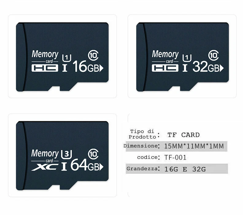 Scheda di Memoria Micro SD 16GB /32GB Card TF Flash Memory Per Cellulari Tablet - Immagine 2 di 4