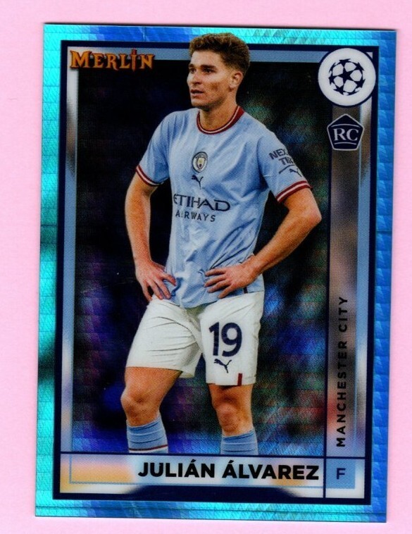 2022-23 Topps Merlin UEFA Julian Alvarez #94 Rookie Aqua Prism Parallel (FM500)