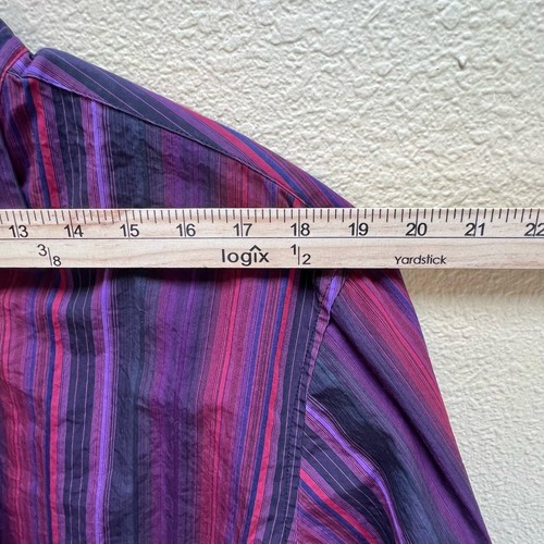 INC International Concepts Mens Striped Button Up Shirt Size XL Long Sleeve - Picture 6 of 8