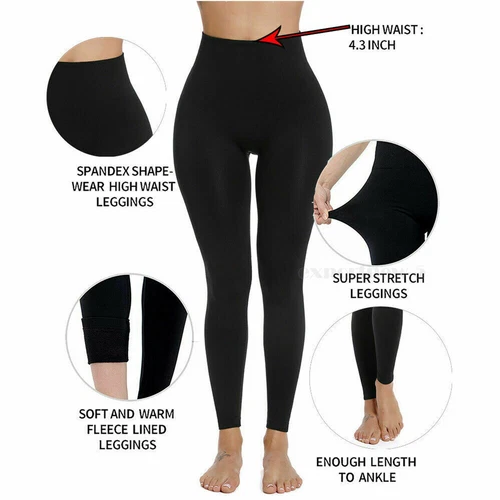 Leggings donna compressione vita alta tono controllo pancia coscia gamba body shaper - Foto 10 di 21