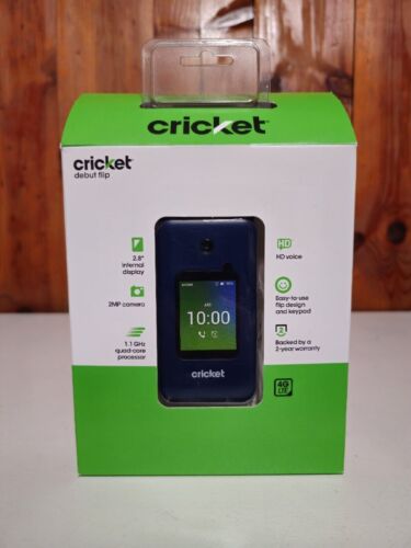 Cricket Wireless Debut Flip 4G LTE Prepaid Flip Phone 2MP Camera Brand New - Afbeelding 1 van 4