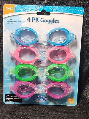 Child 4 pack Goggles for ages 4+ Multi Colored (T73)