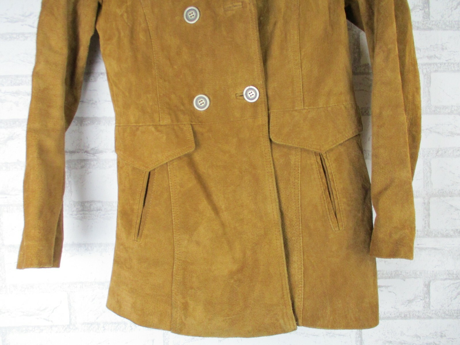 Zara Basic XS 8 brown solid womans coat long slee… - image 3