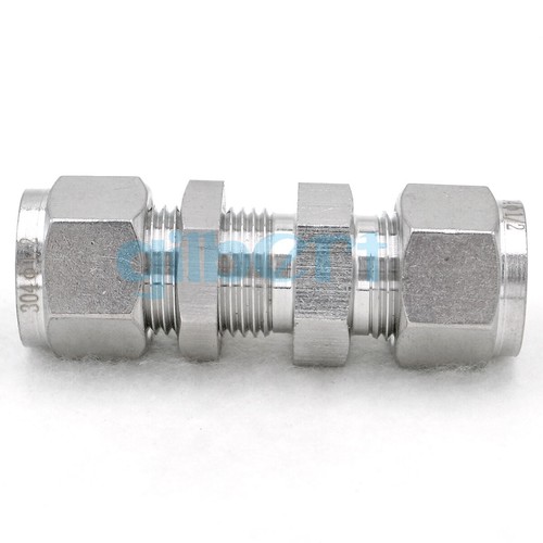 Fit Tube O.D 1/2" 304 Stainless Bulkhead Ferrule Compression Union Pipe Fitting - Picture 3 of 6