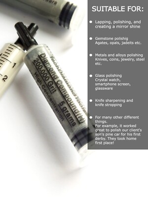 Diamond Polishing Paste 200,000 Grit 0-0.1 Micron (H) 50% Concentration, 5 g