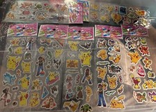 LOT 7x STICKERS SHEETS POKEMON PIKACHU CLEFAIRY CHARMELEON ASH KETCHUM POLIWHIRL