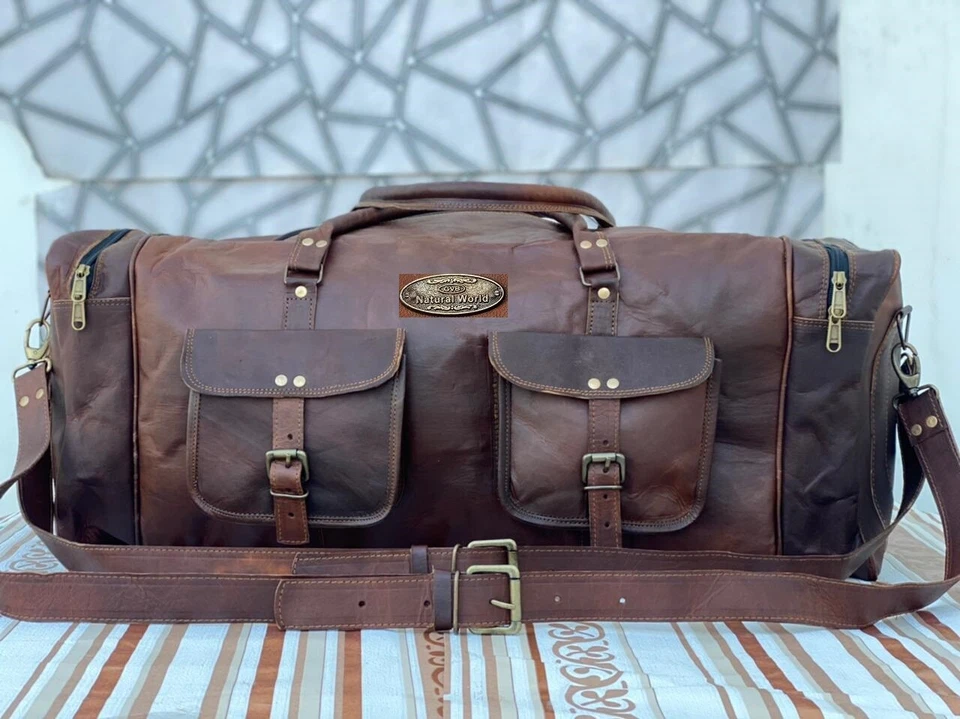 Sac De Voyage En Cuir Authentique Pour Hommes, Week-End, 30 Pouces De Large - Photo 2/4