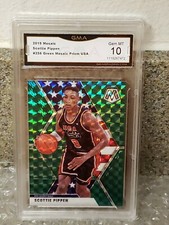 🏀HOF🏀🌟SCOTTIE🌟PIPPEN🌟 🏀2019 #256 GREEN MOSAIC PRIZM USA 💎GEM💎MINT💎10💎 