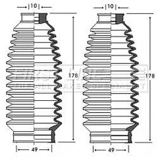 Steering Bellow Kit Fits Ford Seat VW Alhambra Galaxy Sharan First Line FSG3236
