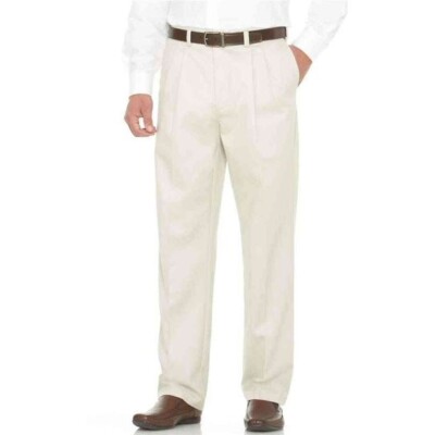 George Men Pleated front Pants Color-Off-White 34x30 UK