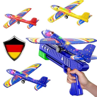 MARKENLOS 3x-Kinder Flugzeug Launcher Spielzeug Katapult Schaum Flugzeug Außerhalb Fliegen