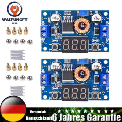 2PCS DC-DC Step Down Power Module 4V-38V to 1.25V-36V 5A Voltmeter Adjustable DE