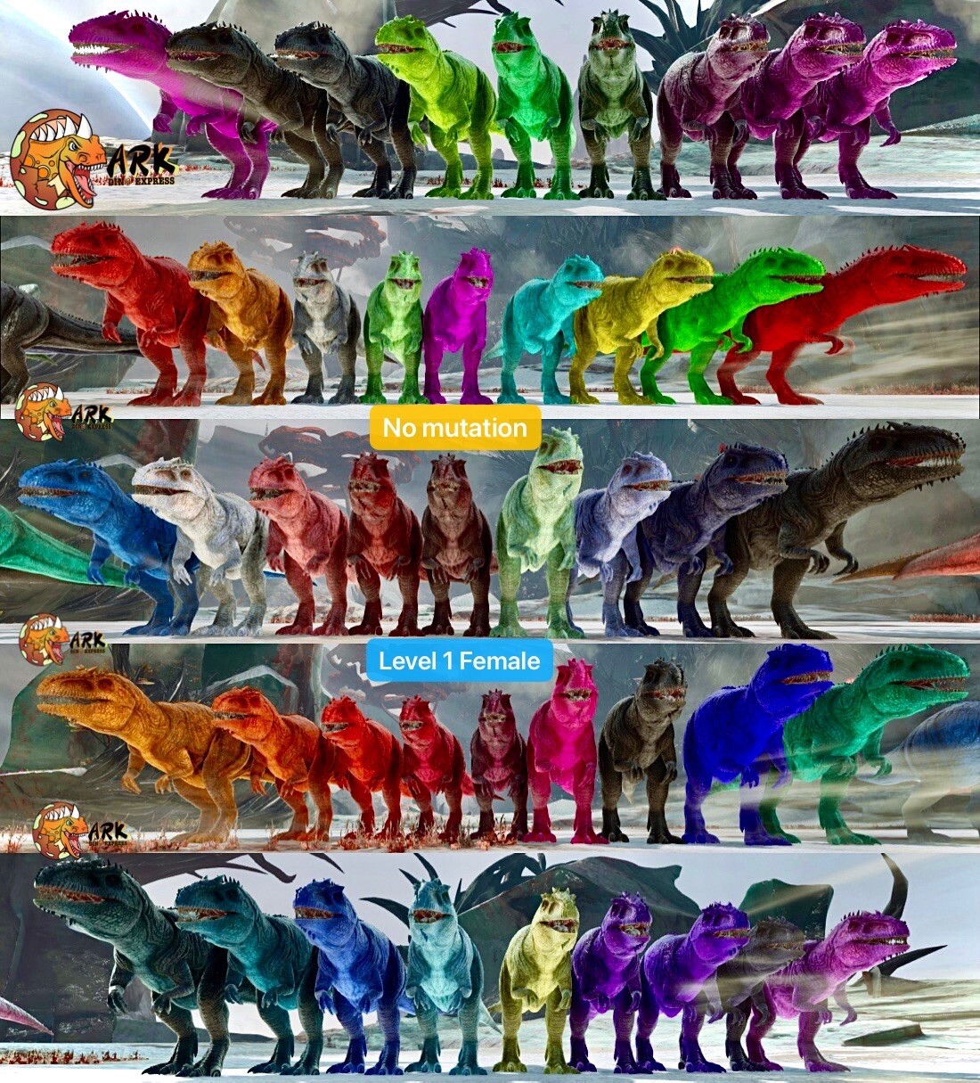 ark survival evolved pc pve 45 Color Level 1 Female giga Package