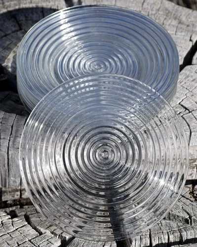 VINTAGE Anchor Hocking Manhattan Plates Set of 7 Made in USA 1930's ART DECO