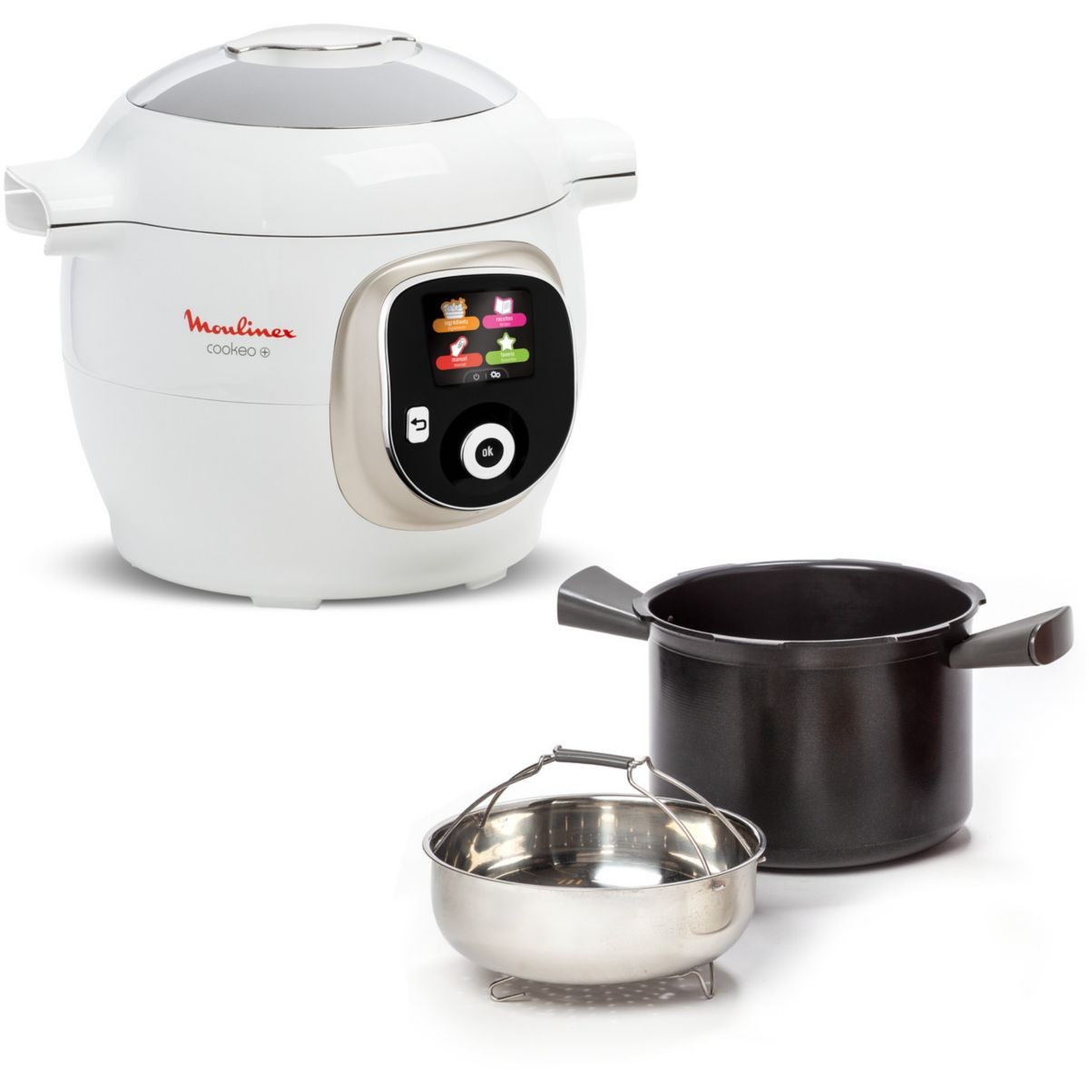 Cookeo MOULINEX CE85BA10 blanc : cuisson sous pression et 180 recettes