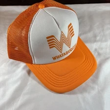 Vintage Whataburger Hat Fast Food Trucker Hat snapback Orange Summer Cap NOS