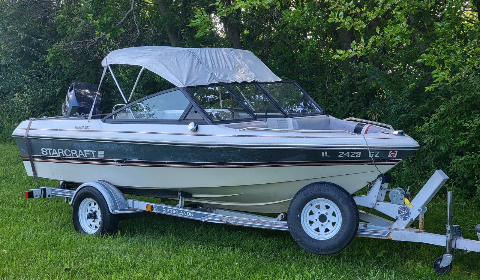 1988 Starcraft Marine Medalist 1500 15' Boat 90 HP V4 Johnson Motor & Trailer NR