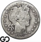 1892-S Barber Half Dollar, Key Date San Francisco Issue