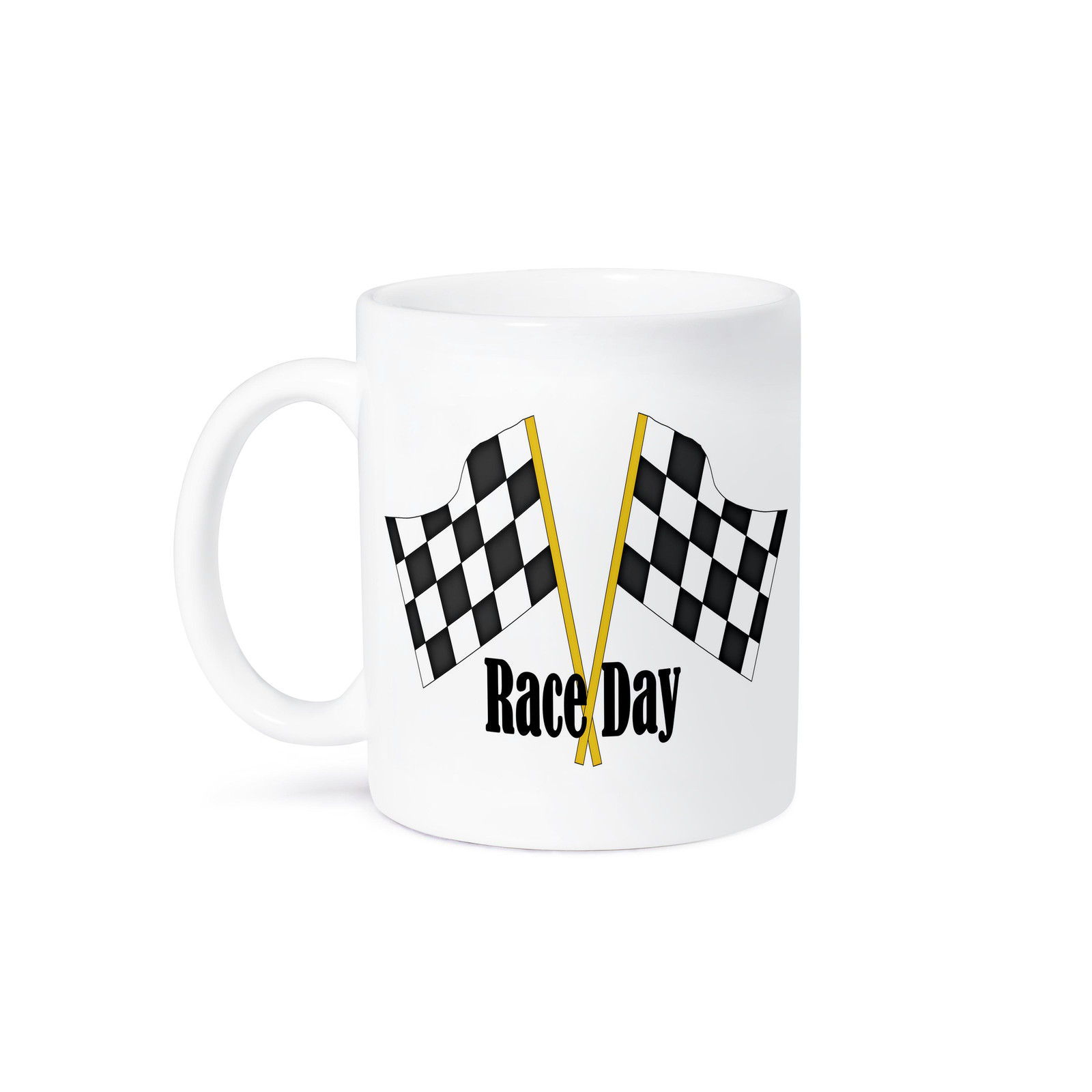 3dRose Race Day Dual Flags Design Coffee Mug