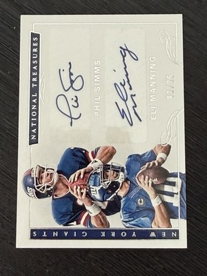2016 National Treasures Phil Simms / Eli Manning #23 Dual Auto Silver /25