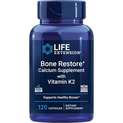 Life Extension Bone Restore Calcium mit Vitamin K2 120 Kapseln