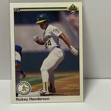1990 Rickey Henderson Upper Deck #334 Oakland A’s MLB Baseball Card NM HOF 