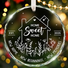 New Home Ornament 2025 First House Ornament Our First Christmas Glass Keepsake