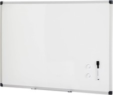 Magnetic Dry Erase Whiteboard 36"W x 24"H Aluminum Frame Silver/White