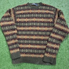 Vintage Polo Ralph Lauren Fair Isle Nordic Sweater Lambswool Size XS