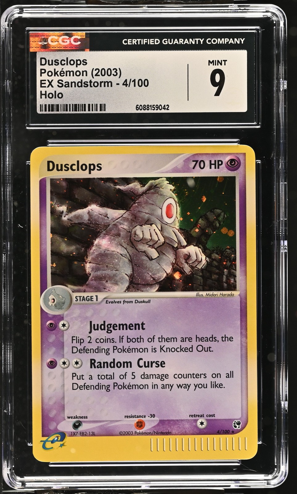 CGC 9 MINT Dusclops 2003 EX Sandstorm 4/100 Holo Pokemon Card