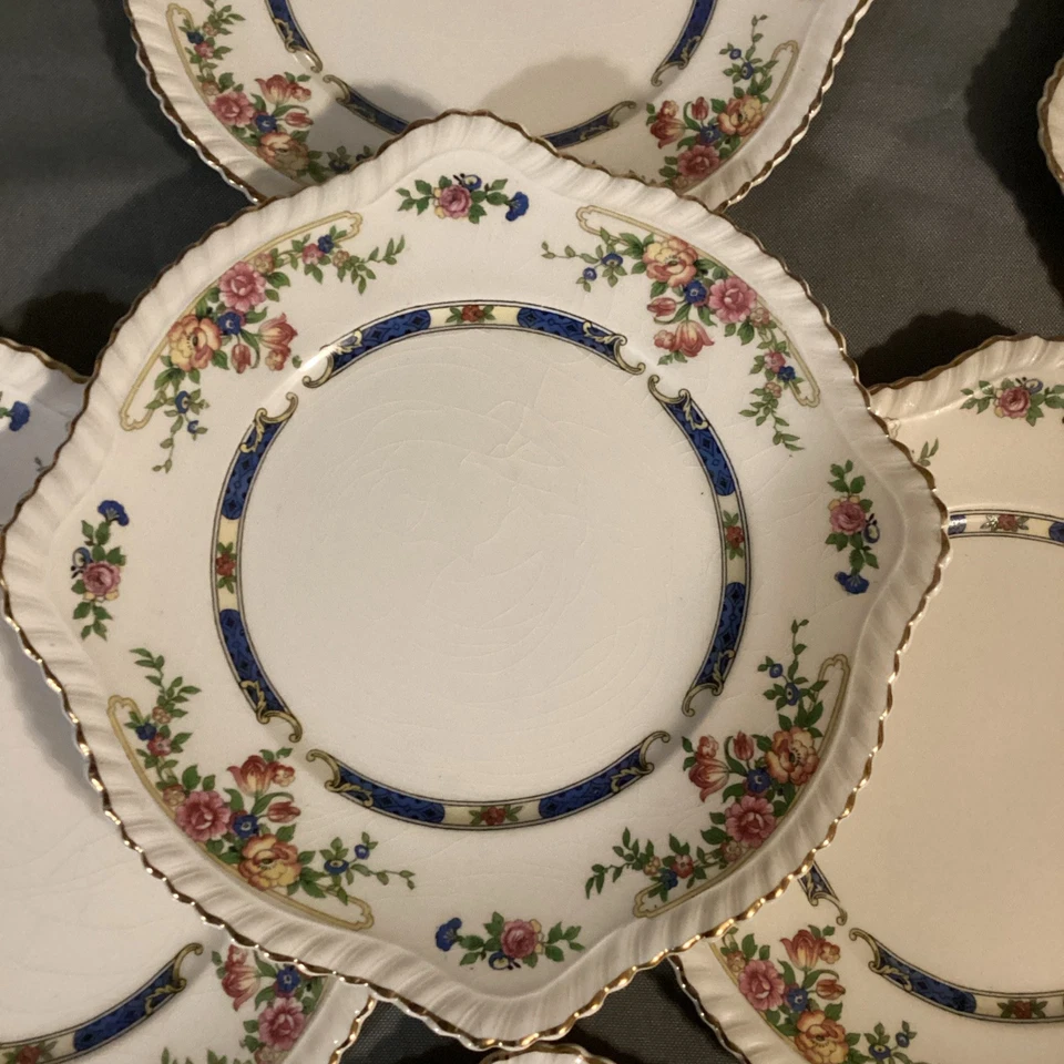 Plato de ensalada cuadrado Johnson Bros. England Eastbourne (inglés antiguo) c1949 raro 12 Foto 2 de 4