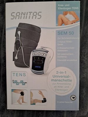SANITAS TENS Gerät SEM50 Knie / Ellenbogen 2 in 1 Reizstrom Schmerzlinderung Neu