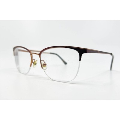 Vera Wang Eyeglasses Womens Brown Semi Rimless Metal Frames 53-16-135