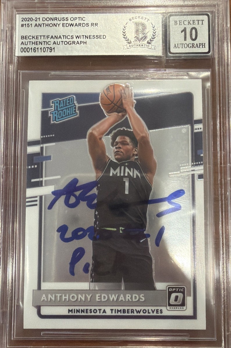 20-21 Donruss Optic Anthony Edwards RC Auto W/insc. 2020 #1 PICK 
