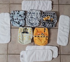 Lot Of 5 Boy Themed Mama Koala Reusable Cloth Covers With Inserts Very Good