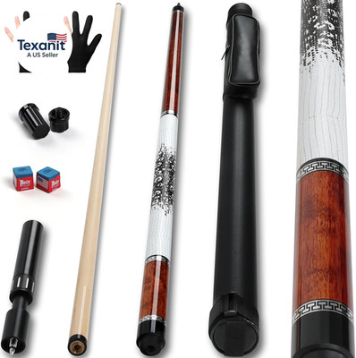 Advanced Pool Stick with Telescopic Cue Extension, Original Dyeing Brown Cue Sti