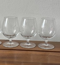 3 Martell Miniature Cognac Brandy Balloon Glasses Snifters H7.5cm Etched Crest