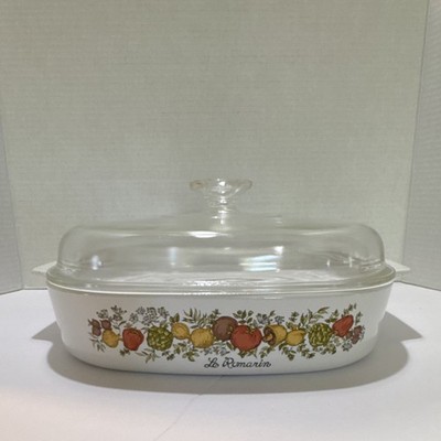 CorningWare Le Romarin A-10-B 10x10x2 in Square Casserole with Pyrex Lid Vintage