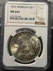 1921 Morgan Dollar NGC MS64+