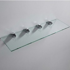 Clear Tempered Glass Shelf Panel Shelving Display Bathroom Shelves with Brackets