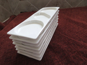 British Airways Airline Club World Bread plates 3 Compartment Trays Set of 7